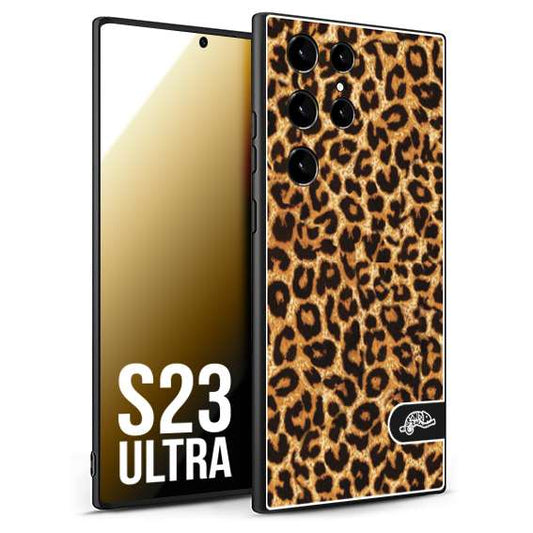 CUSTOMIZZA - Custodia cover nera morbida in tpu compatibile per Samsung S23 ULTRA leopardato maculato donna marrone leopard brown