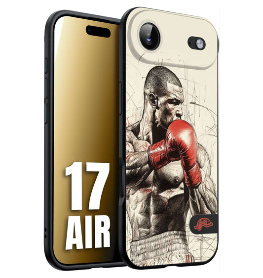 CUSTOMIZZA - Custodia cover nera morbida in tpu compatibile per iPhone 17 AIR pugilato pugili disegno tattoo guantoni box sport ring