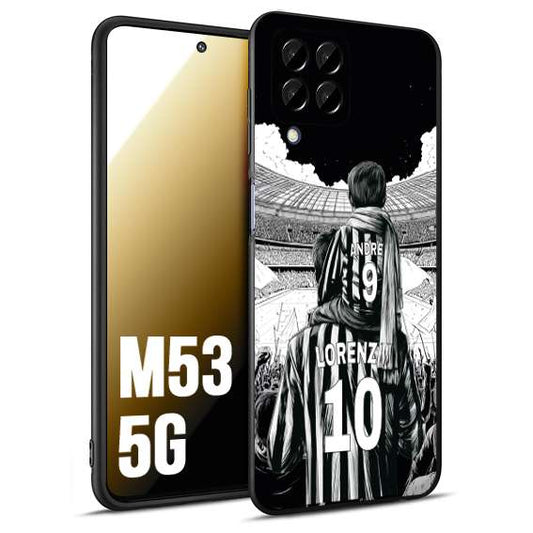 CUSTOMIZZA - Custodia cover nera morbida in tpu compatibile per Samsung M53 5G personalizzata calcio football nome e numero calciatori bianconeri bianca e nera