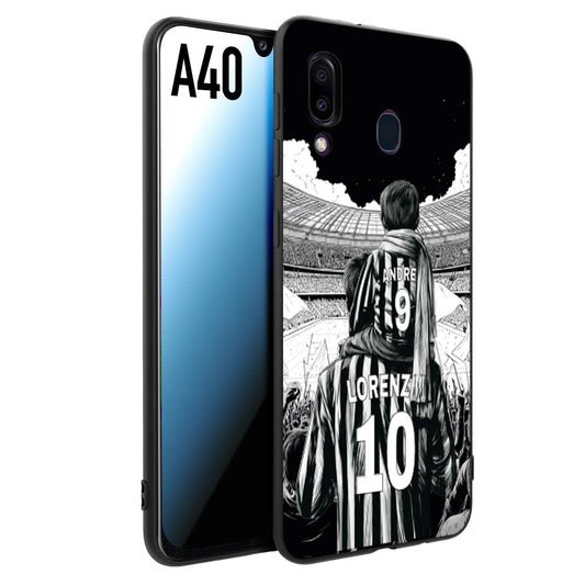 CUSTOMIZZA - Custodia cover nera morbida in tpu compatibile per Samsung A40 personalizzata calcio football nome e numero calciatori bianconeri bianca e nera