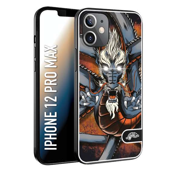 CUSTOMIZZA - Custodia cover nera morbida in tpu compatibile per iPhone 12 PRO MAX drago giapponese tattoo japan dragon