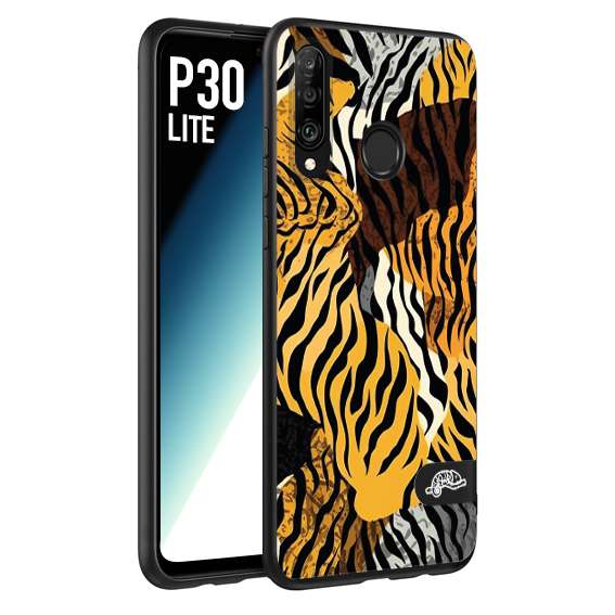 CUSTOMIZZA - Custodia cover nera morbida in tpu compatibile per Huawei P30 LITE leopardato tigrato tiger colorata donna fashion estate