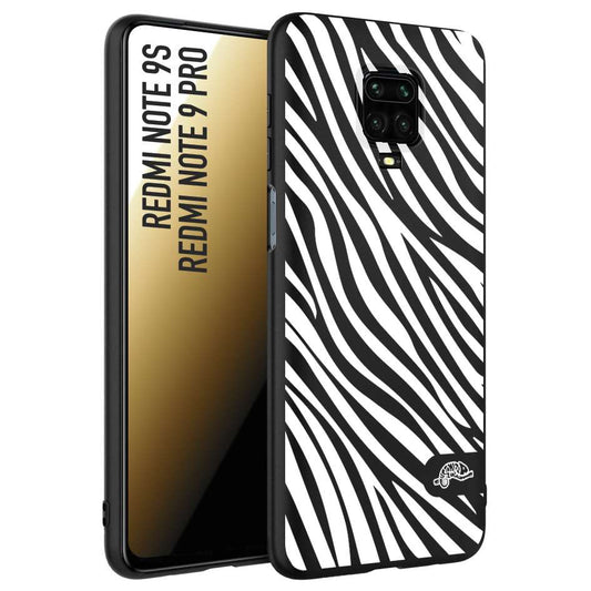 CUSTOMIZZA - Custodia cover nera morbida in tpu compatibile per Xiaomi Redmi Note 9S - Note 9 PRO zebrata maculata a rilievo soft touch donna bianca