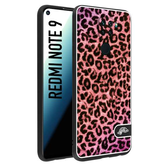 CUSTOMIZZA - Custodia cover nera morbida in tpu compatibile per Xiaomi Redmi Note 9 leopardato maculato donna rosa leopard