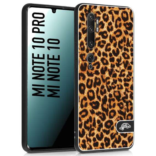 CUSTOMIZZA - Custodia cover nera morbida in tpu compatibile per Xiaomi Mi Note 10 - Mi Note 10 Pro leopardato maculato donna marrone leopard brown