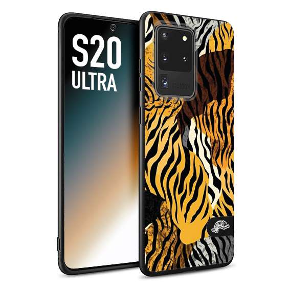 CUSTOMIZZA - Custodia cover nera morbida in tpu compatibile per Samsung S20 ULTRA leopardato tigrato tiger colorata donna fashion estate