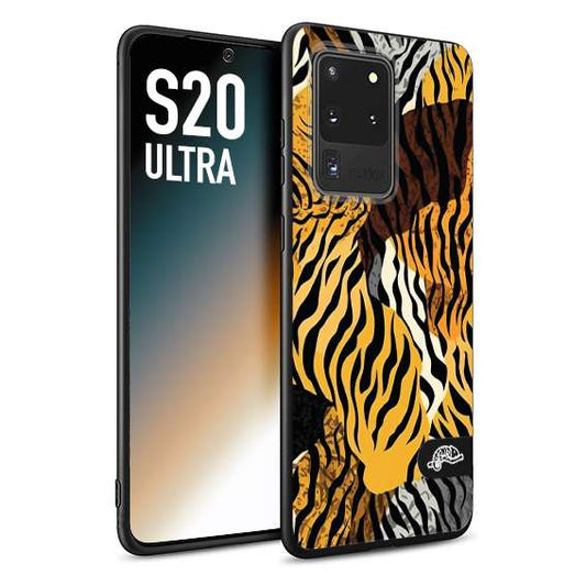 CUSTOMIZZA - Custodia cover nera morbida in tpu compatibile per Samsung S20 ULTRA leopardato tigrato tiger colorata donna fashion estate