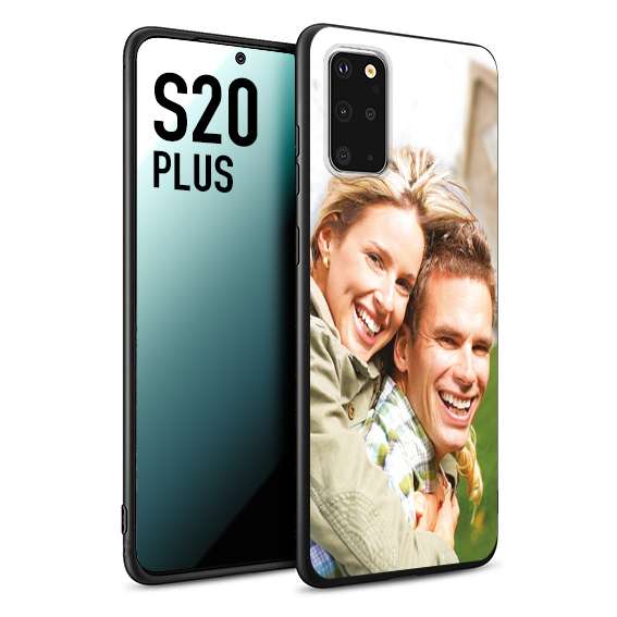 CUSTOMIZZA - Custodia cover nera morbida in tpu compatibile per Samsung S20 PLUS personalizzata con foto immagine scritta a piacere