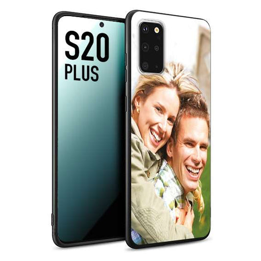 CUSTOMIZZA - Custodia cover nera morbida in tpu compatibile per Samsung S20 PLUS personalizzata con foto immagine scritta a piacere