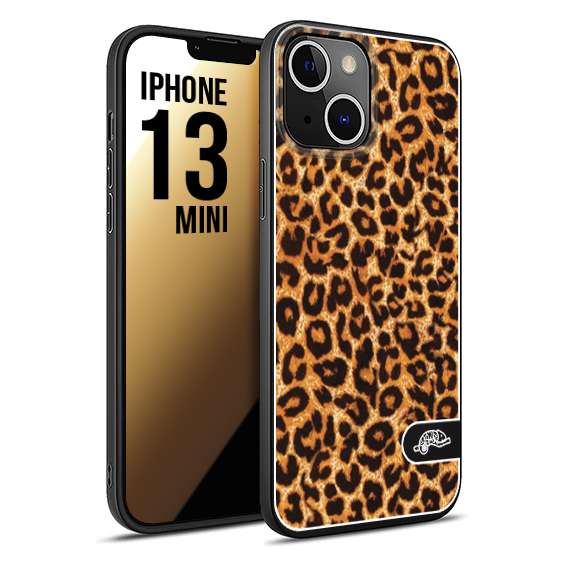 CUSTOMIZZA - Custodia cover nera morbida in tpu compatibile per iPhone 13 MINI leopardato maculato donna marrone leopard brown