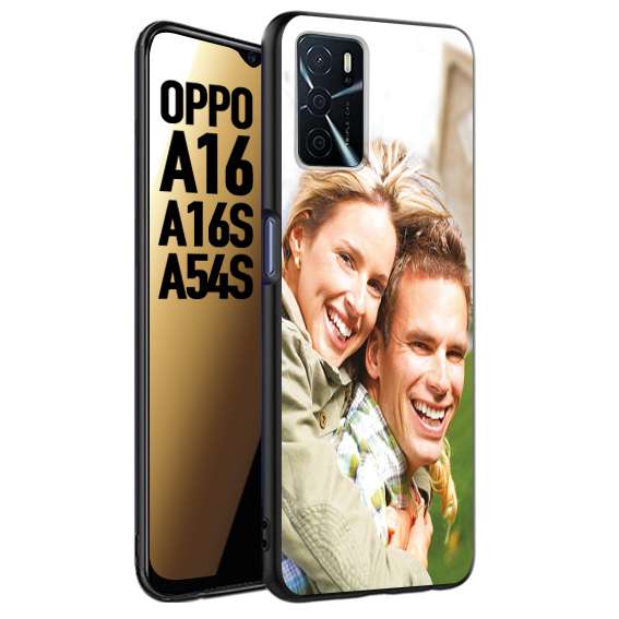 CUSTOMIZZA - Custodia cover nera morbida in tpu compatibile per Oppo A16 - A16S - A54S personalizzata con foto immagine scritta a piacere