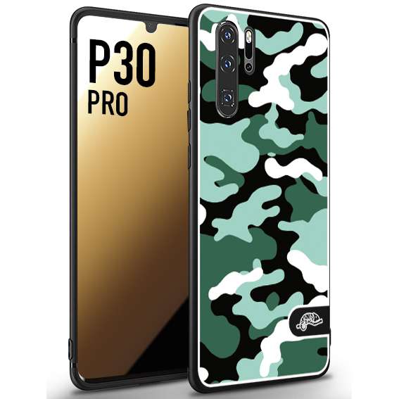 CUSTOMIZZA - Custodia cover nera morbida in tpu compatibile per Huawei P30 PRO camouflage mimetico militare verde green