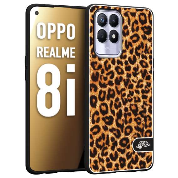 CUSTOMIZZA - Custodia cover nera morbida in tpu compatibile per Oppo Realme 8i leopardato maculato donna marrone leopard brown