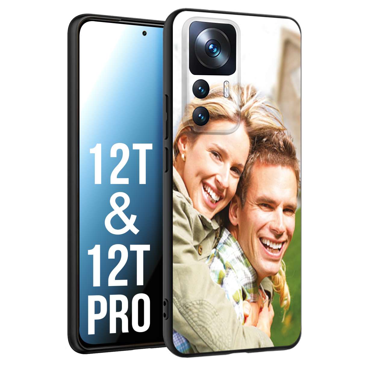 CUSTOMIZZA - Custodia cover nera morbida in tpu compatibile per Xiaomi 12T - 12T PRO personalizzata con foto immagine scritta a piacere