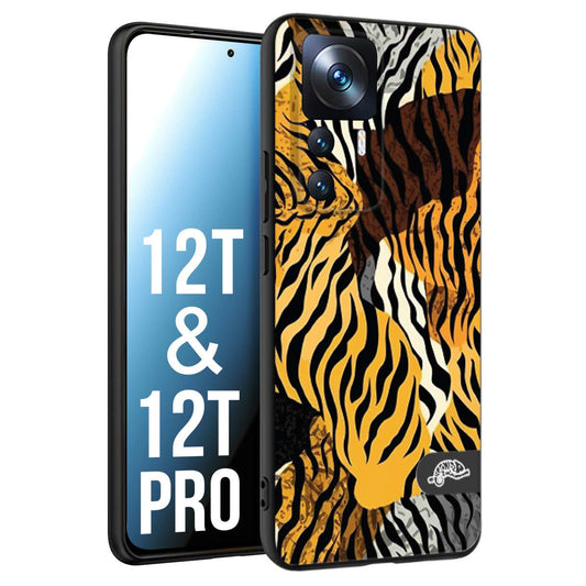 CUSTOMIZZA - Custodia cover nera morbida in tpu compatibile per Xiaomi 12T - 12T PRO leopardato tigrato tiger colorata donna fashion estate