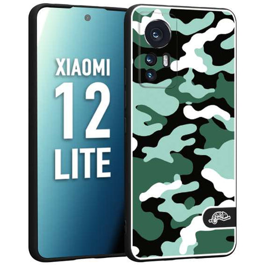 CUSTOMIZZA - Custodia cover nera morbida in tpu compatibile per Xiaomi 12 LITE camouflage mimetico militare verde green