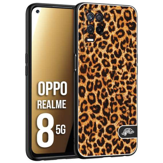 CUSTOMIZZA - Custodia cover nera morbida in tpu compatibile per Oppo Realme 8 5G leopardato maculato donna marrone leopard brown