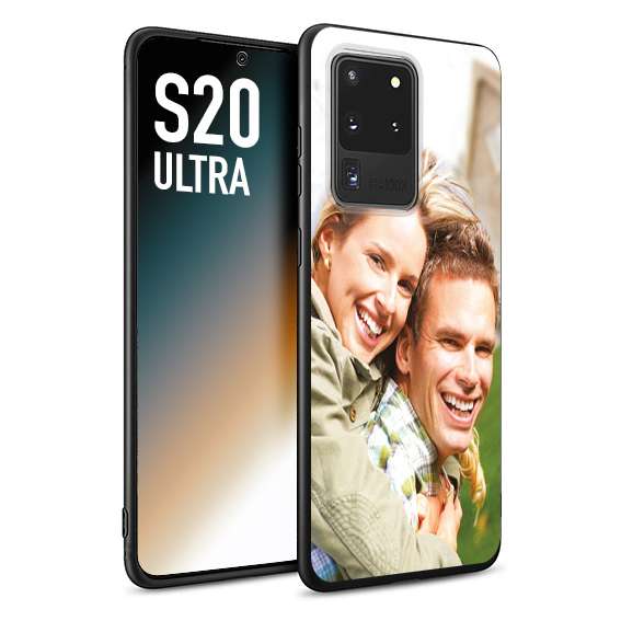 CUSTOMIZZA - Custodia cover nera morbida in tpu compatibile per Samsung S20 ULTRA personalizzata con foto immagine scritta a piacere