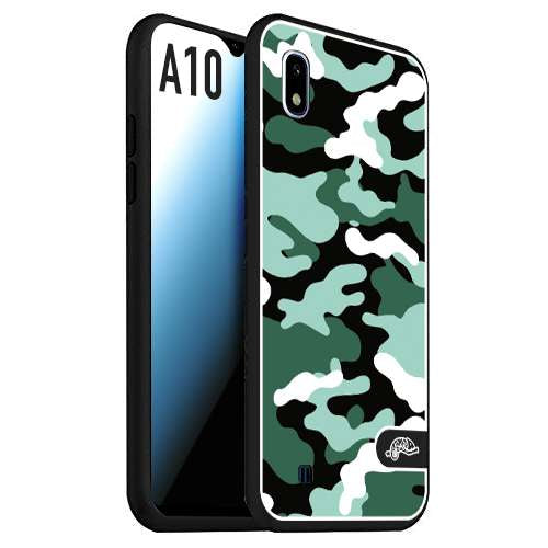 CUSTOMIZZA - Custodia cover nera morbida in tpu compatibile per Samsung A10 camouflage mimetico militare verde green