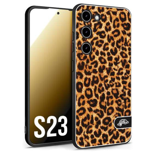 CUSTOMIZZA - Custodia cover nera morbida in tpu compatibile per Samsung S23 leopardato maculato donna marrone leopard brown