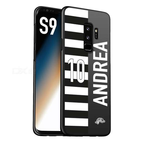 CUSTOMIZZA - Custodia cover nera morbida in tpu compatibile per Samsung S9 personalizzata calcio football nome e numero calciatori bianconera