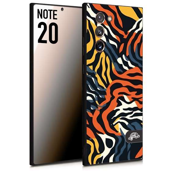 CUSTOMIZZA - Custodia cover nera morbida in tpu compatibile per Samsung NOTE 20 leopardato maculato tigrato tiger colorata gialla blu arancio