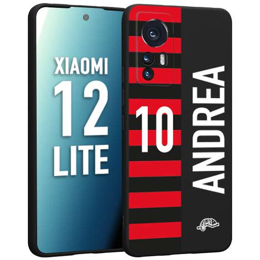 CUSTOMIZZA - Custodia cover nera morbida in tpu compatibile per Xiaomi 12 LITE personalizzata calcio football nome e numero calciatori rossonera