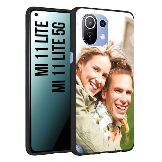 CUSTOMIZZA - Custodia cover nera morbida in tpu compatibile per Xiaomi Mi 11 Lite / Mi 11 Lite 5G personalizzata con foto immagine scritta a piacere