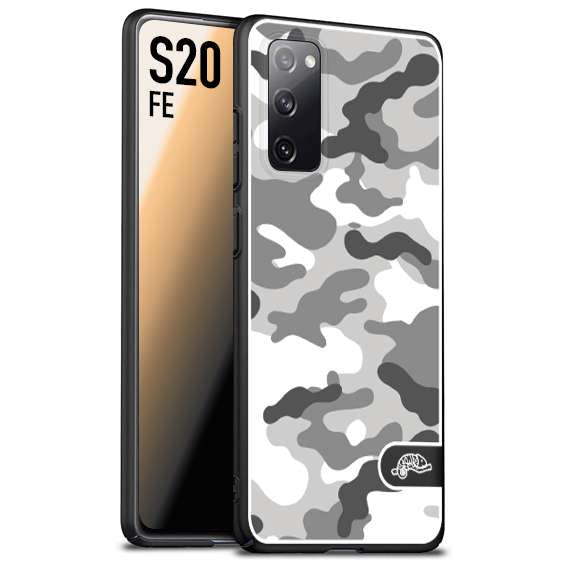 CUSTOMIZZA - Custodia cover nera morbida in tpu compatibile per Samsung S20 FE camouflage mimetico militare bianco white