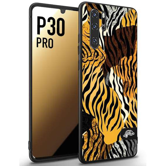 CUSTOMIZZA - Custodia cover nera morbida in tpu compatibile per Huawei P30 PRO leopardato tigrato tiger colorata donna fashion estate