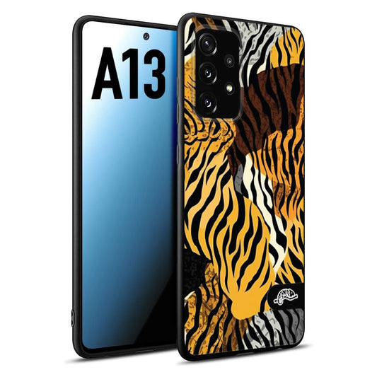 CUSTOMIZZA - Custodia cover nera morbida in tpu compatibile per Samsung A13 leopardato tigrato tiger colorata donna fashion estate