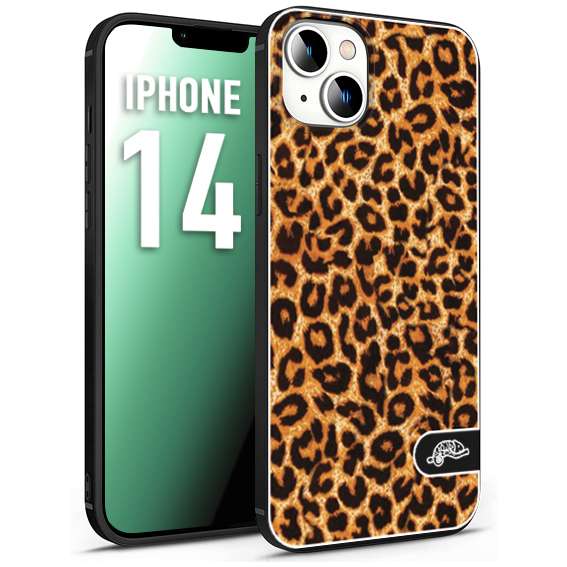 CUSTOMIZZA - Custodia cover nera morbida in tpu compatibile per iPhone 14 leopardato maculato donna marrone leopard brown