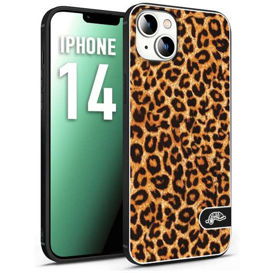 CUSTOMIZZA - Custodia cover nera morbida in tpu compatibile per iPhone 14 leopardato maculato donna marrone leopard brown