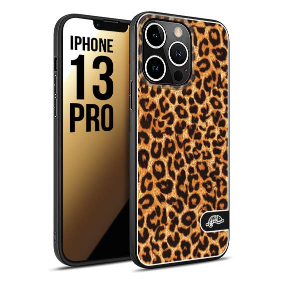 CUSTOMIZZA - Custodia cover nera morbida in tpu compatibile per iPhone 13 PRO leopardato maculato donna marrone leopard brown