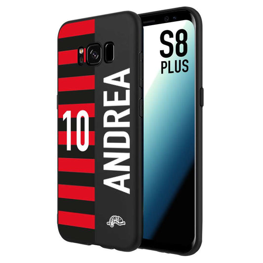 CUSTOMIZZA - Custodia cover nera morbida in tpu compatibile per Samsung S8 PLUS personalizzata calcio football nome e numero calciatori rossonera