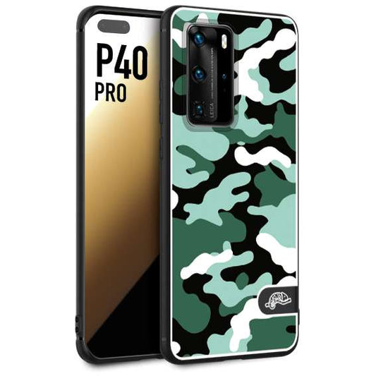 CUSTOMIZZA - Custodia cover nera morbida in tpu compatibile per Huawei P40 PRO camouflage mimetico militare verde green