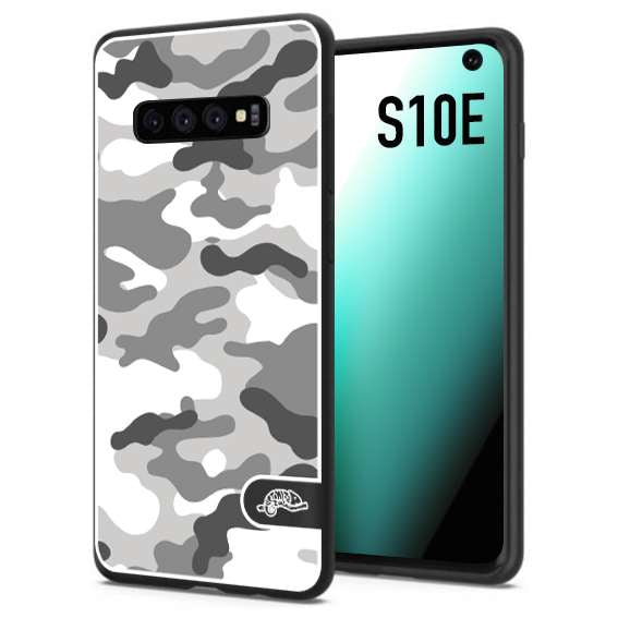 CUSTOMIZZA - Custodia cover nera morbida in tpu compatibile per Samsung S10E camouflage mimetico militare bianco white