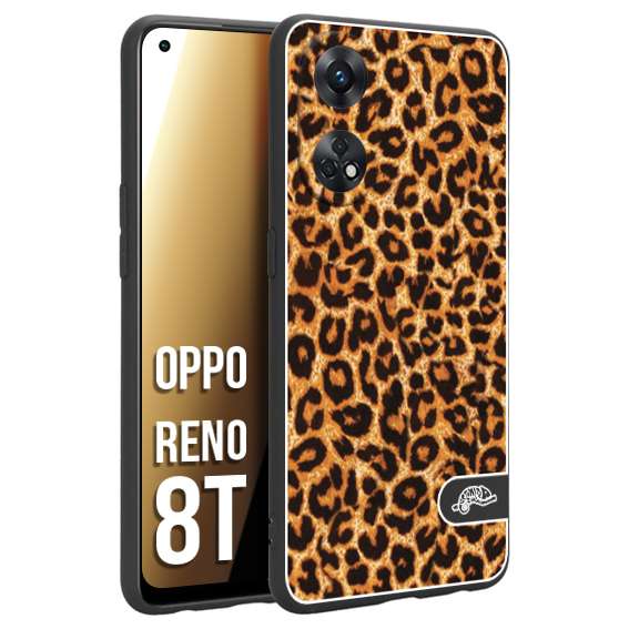 CUSTOMIZZA - Custodia cover nera morbida in tpu compatibile per Oppo Reno 8T leopardato maculato donna marrone leopard brown