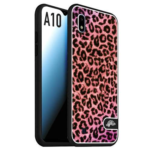 CUSTOMIZZA - Custodia cover nera morbida in tpu compatibile per Samsung A10 leopardato maculato donna rosa leopard