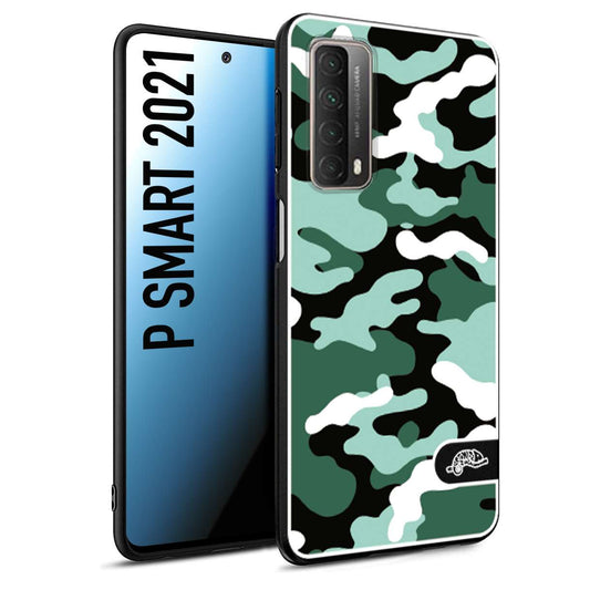 CUSTOMIZZA - Custodia cover nera morbida in tpu compatibile per Huawei P Smart 2021 camouflage mimetico militare verde green