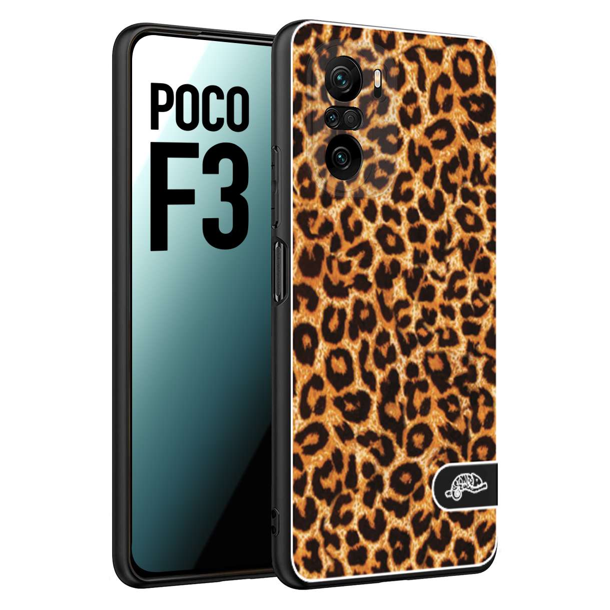 CUSTOMIZZA - Custodia cover nera morbida in tpu compatibile per Xiaomi Poco F3 leopardato maculato donna marrone leopard brown