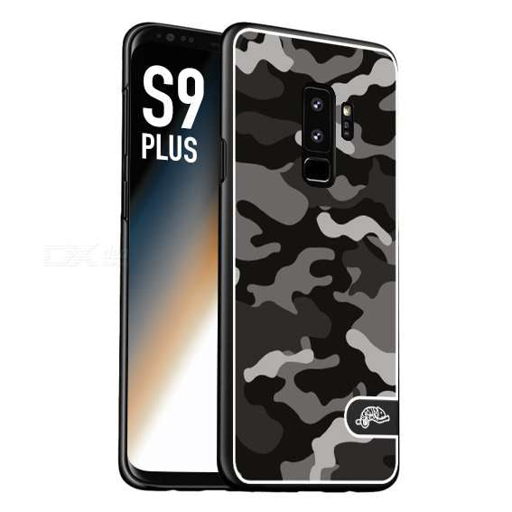 CUSTOMIZZA - Custodia cover nera morbida in tpu compatibile per Samsung S9 PLUS camouflage mimetico militare nero black grigio