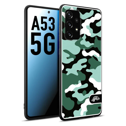 CUSTOMIZZA - Custodia cover nera morbida in tpu compatibile per Samsung A53 5G camouflage mimetico militare verde green