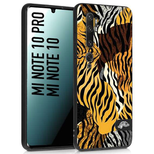 CUSTOMIZZA - Custodia cover nera morbida in tpu compatibile per Xiaomi Mi Note 10 - Mi Note 10 Pro leopardato tigrato tiger colorata donna fashion estate
