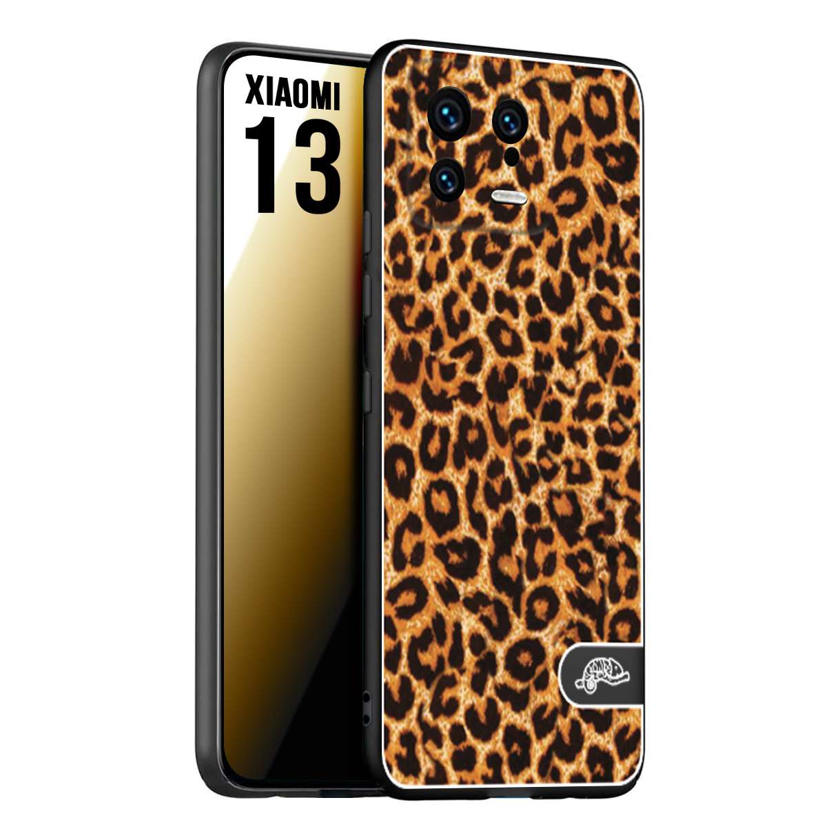 CUSTOMIZZA - Custodia cover nera morbida in tpu compatibile per Xiaomi 13 leopardato maculato donna marrone leopard brown