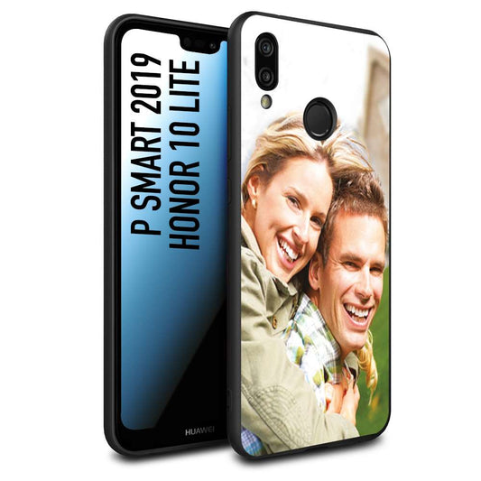 CUSTOMIZZA - Custodia cover nera morbida in tpu compatibile per Huawei P Smart 2019 personalizzata con foto immagine scritta a piacere