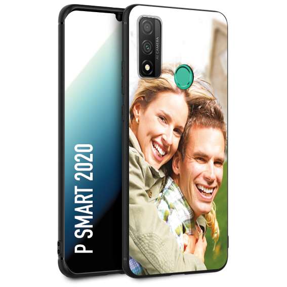 CUSTOMIZZA - Custodia cover nera morbida in tpu compatibile per Huawei P Smart 2020 personalizzata con foto immagine scritta a piacere