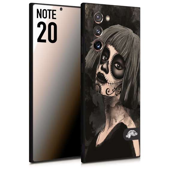 CUSTOMIZZA - Custodia cover nera morbida in tpu compatibile per Samsung NOTE 20 chicana messicana dea de la muerte donna santa tattoo disegnata