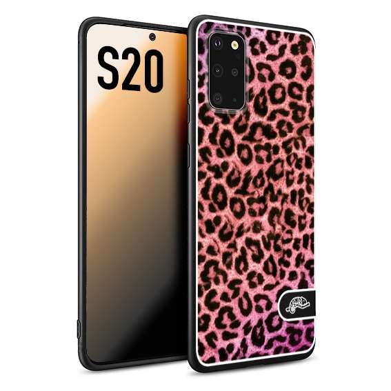 CUSTOMIZZA - Custodia cover nera morbida in tpu compatibile per Samsung S20 leopardato maculato donna rosa leopard