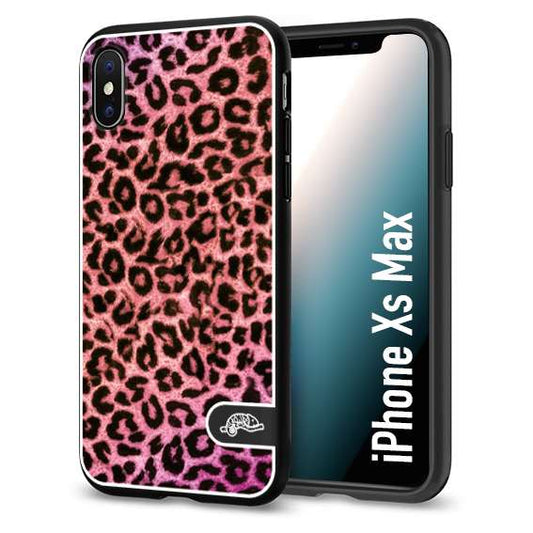 CUSTOMIZZA - Custodia cover nera morbida in tpu compatibile per iPhone Xs Max leopardato maculato donna rosa leopard